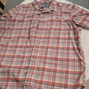 Swiss Tech Red and Gray Plaid Casual Shirt